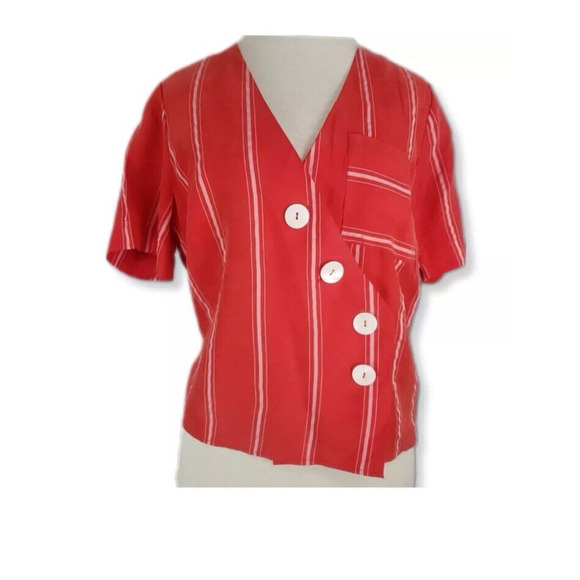 Kut From The Kloth Bianca Shirt Womens Striped Short Sleeve Oversized NWOT XL - Picture 10 of 10